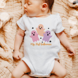 Body Para Bebé Mi primer Chica morado rosado con fantasmas de Hal