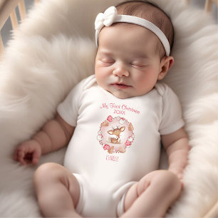 Body Para Bebé Mi primer Chica rosa de nombre personalizado de ci
