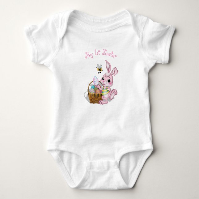 Body Para Bebé Mi primer conejito rosa de Pascua (Anverso)