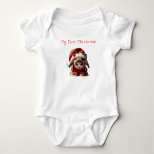 Body Para Bebé Mi primer conejo de Navidad