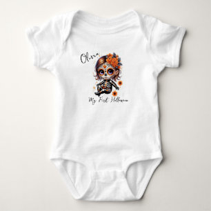 Body Para Bebé Mi primer cráneo de azúcar para bebé de Halloween