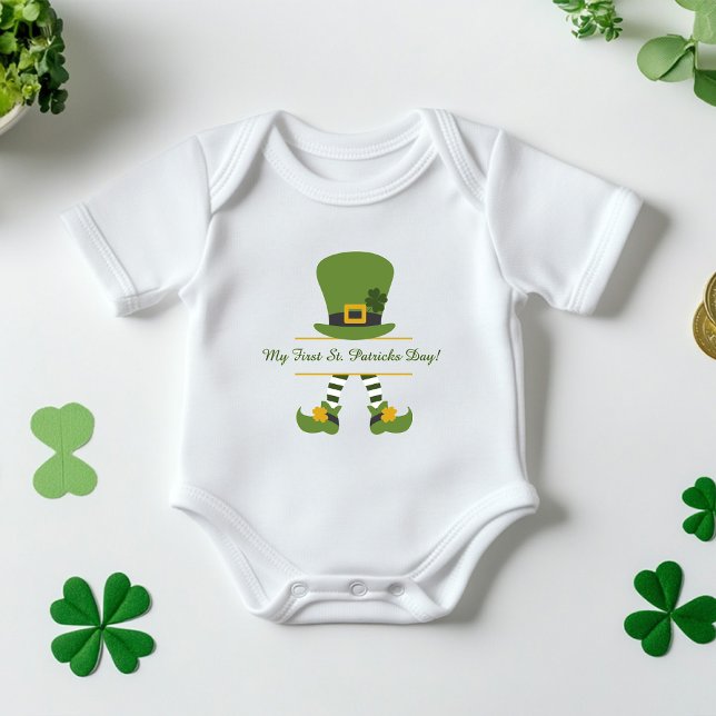 Body Para Bebé "Mi primer día de San Patricio" Personalizado ("My First St. Patrick's Day" Custom Baby Bodysuit)