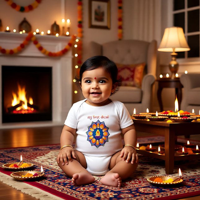 Body Para Bebé Mi primer Diwali (My first Diwali Baby Bodysuit)