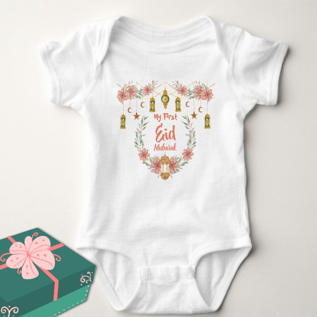 Body Para Bebé Mi primer Eid Mubarak Flores Cutas Lámparas Estrel (Subido por el creador)