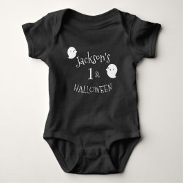 Body Para Bebé Mi primer Halloween blanco y negro personalizado