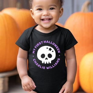 Body Para Bebé Mi primer Halloween calavera linda con estrellas y