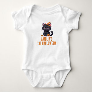 Body Para Bebé Mi primer Halloween Gato Negro