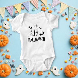 Body Para Bebé Mi Primer Halloween Murciélagos y Telarañas