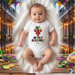 Body Para Bebé Mi Primer Mardi Gras 2026 Sombrero de Bufón de Can