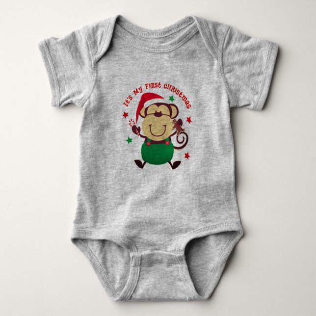 Body Para Bebé Mi primer mono de Papá Noel de Navidad (Anverso)