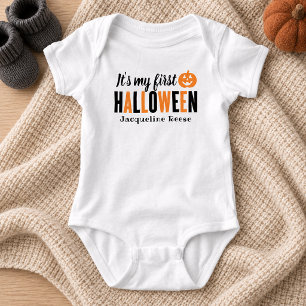 Body Para Bebé Mi primer Naranja moderno de Halloween negro con n