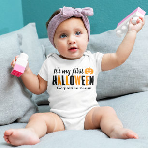 Body Para Bebé Mi primer Naranja moderno de Halloween negro con n