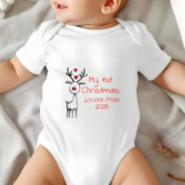 Body Para Bebé Mi Primer Navidad 2025, Reno, Personalizado