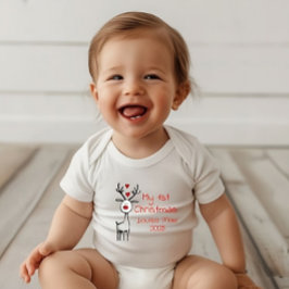 Body Para Bebé Mi Primer Navidad 2025, Reno, Personalizado