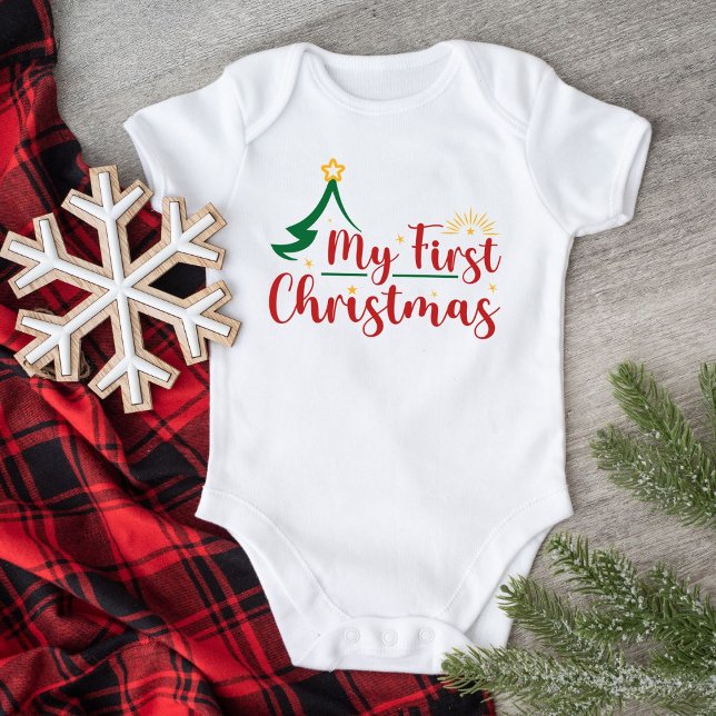 Body Para Bebé Mi Primer Navidad Árbol Verde Blanco (Subido por el creador)