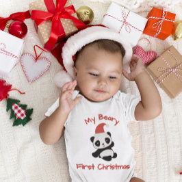 Body Para Bebé Mi primer Navidad Beary – Panda con sombrero de Sa