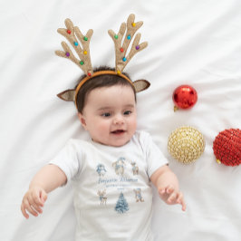 Body Para Bebé Mi primer Navidad Bebé Niña Bosque Personalizado