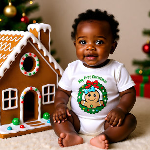 Body Para Bebé 🎅 Mi primer Navidad para linda niña recién nacida