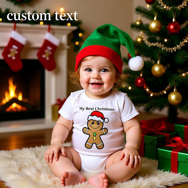 Body Para Bebé 🎅🎄 Mi primer Navidad para un lindo bebé recién n (🎅🎄 My 1st Christmas for cute newborn boy Baby Bodysuit)