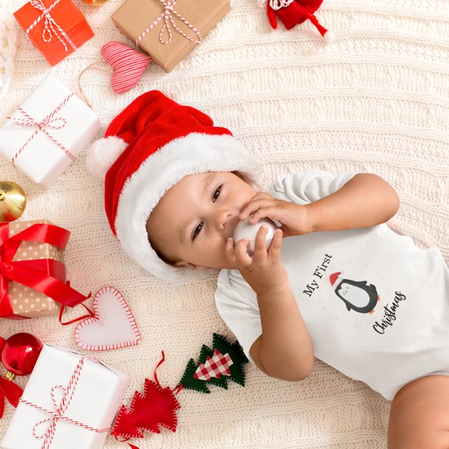 Body Para Bebé Mi Primer Navidad Pingüino Adorable (Subido por el creador)