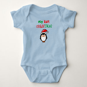 Body Para Bebé Mi Primer Navidad Pingüino Adorable