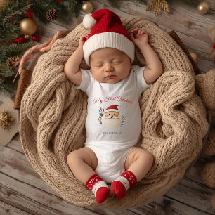 Body Para Bebé Mi Primer Navidad Santa – Personalizado 