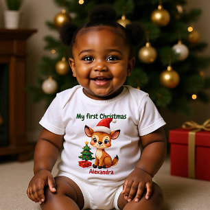Body Para Bebé 🎄Mi primer Navidad, texto personalizado,