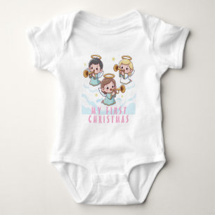 Body Para Bebé Mi Primer Navidad y Ángeles Lindos