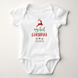 Body Para Bebé Mi primer nombre de ciervo de Navidad Baby Bodysui