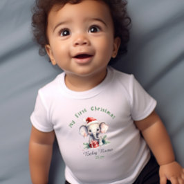 Body Para Bebé Mi primer nombre personalizado de elefante de Navi