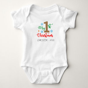 Body Para Bebé Mi primer nombre personalizado de Navidad Baby Bod