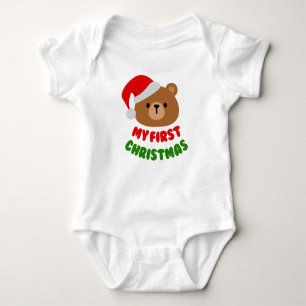 Body Para Bebé Mi primer osito de peluche navideño y sombrero San