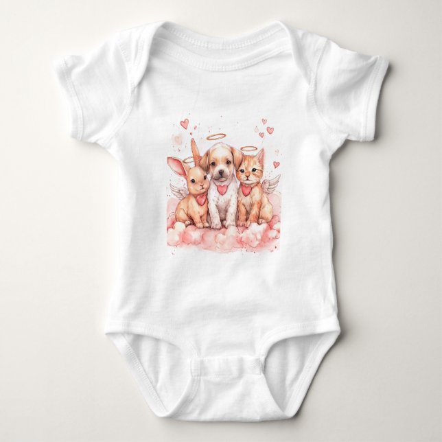 Body Para Bebé Mi Primer Outfit de San Valentín | Conejito (Anverso)