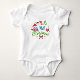 Body Para Bebé Mi primer pájaro azul de Navidad con sombrero de S