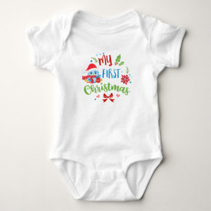 Body Para Bebé Mi primer pájaro azul de Navidad con sombrero de S