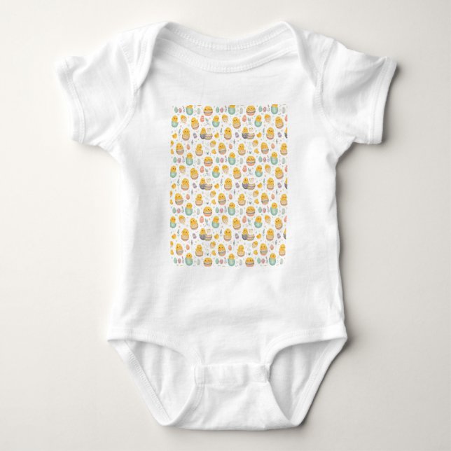 Body Para Bebé Mi Primer Pascua Fluffy Pollitos que Rompen (Anverso)