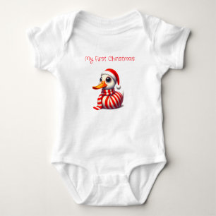 Body Para Bebé Mi primer pato de Papá Noel de Navidad