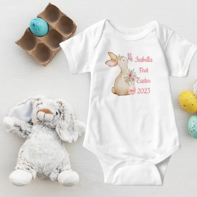 Body Para Bebé Mi primer Personalizar de huevos con flores de con (Subido por el creador)