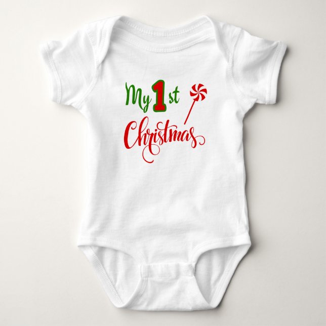 Body Para Bebé Mi primer regalo de navidad dulce Lollipop (Anverso)