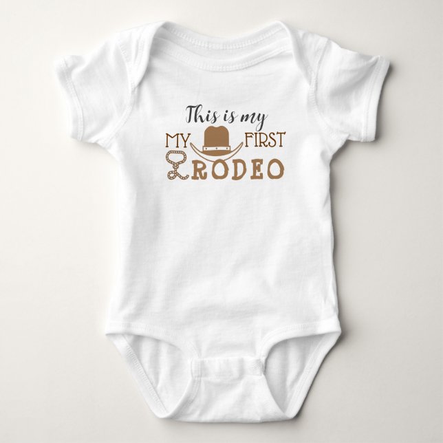Body Para Bebé Mi primer Rodeo Nacimiento Niño Primer Vaquero Occ (Anverso)