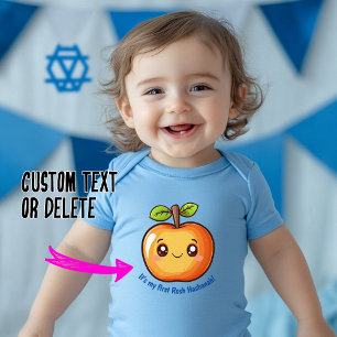 Body Para Bebé 🍎 Mi primer Rosh Hashanah con texto personalizado