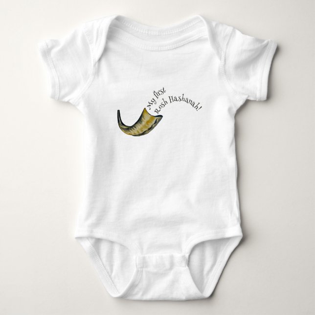 Body Para Bebé Mi primer Rosh Hashanah Shofar Baby Bodysuit (Anverso)