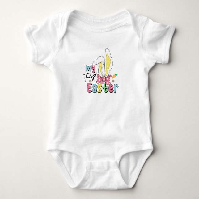 Body Para Bebé Mi primer traje de baño conejo de Pascua para niño (Anverso)