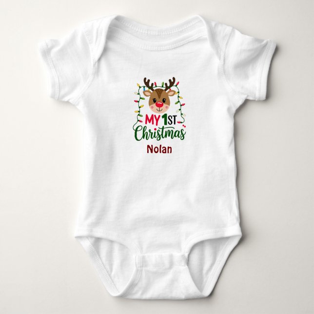 Body Para Bebé Mi primer traje de bebé navideño (Anverso)