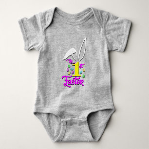 Body Para Bebé Mi primera bebé de Pascua Chica Gray Bodysuit - Pa