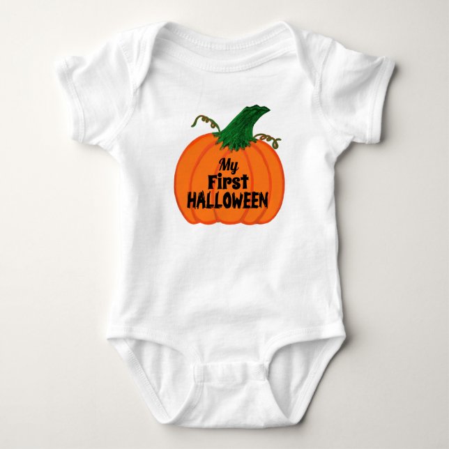 Body Para Bebé Mi primera calabaza Naranja de Halloween (Anverso)