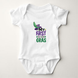 Body Para Bebé Mi primera camiseta de Mardi Gras para bebé