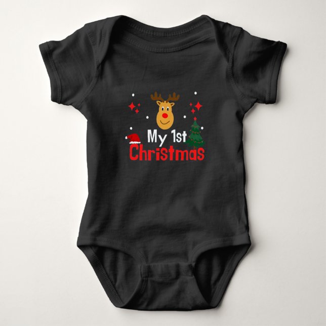 Body Para Bebé Mi primera camiseta para niños de Navidad (Anverso)