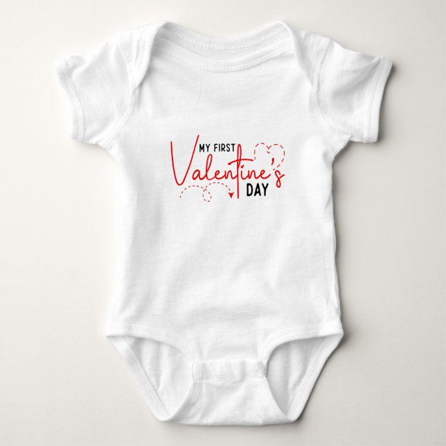Body Para Bebé Mi primera El día de San Valentín, la camiseta beb (Anverso)