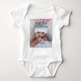 Body Para Bebé Mi primera foto de bebé navideña añada nombre año